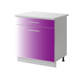 placard 1 porte tiroir violet 60 cm bas cuisines sur mesure