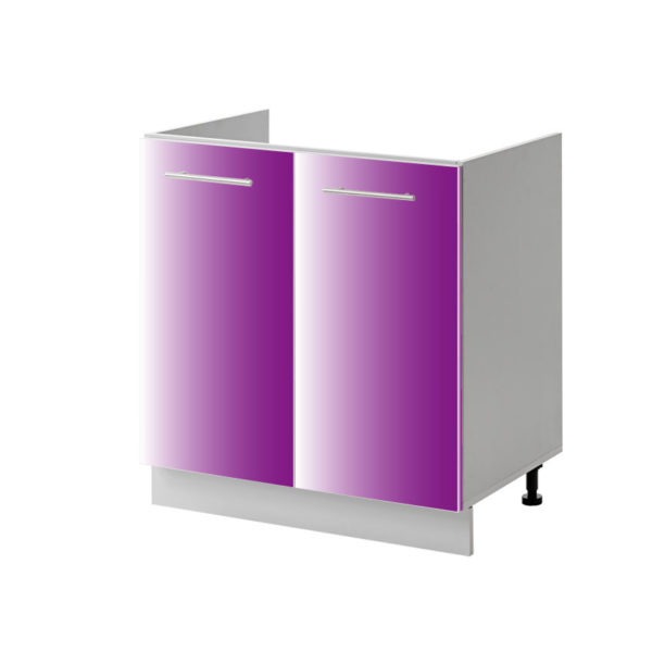 placard évier violet 80 cm bas cuisines sur mesure