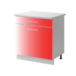 placard 1 porte tiroir rouge 60 cm bas cuisines sur mesure